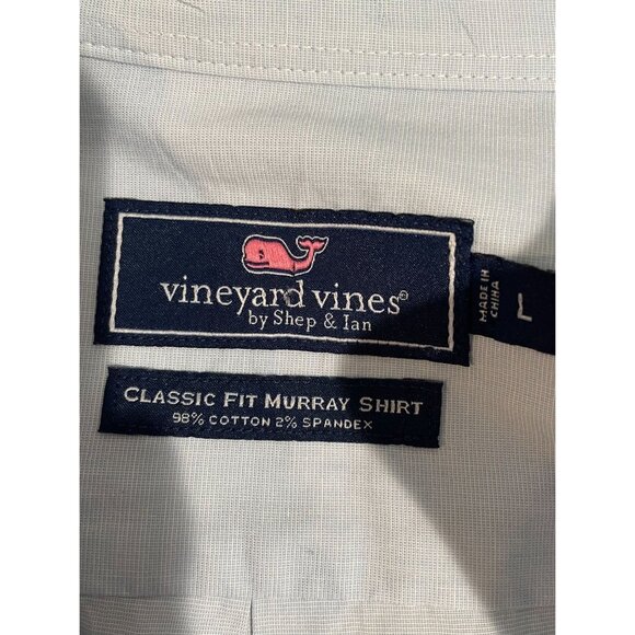 Vineyard Vines Mens Classic Fit Murray Shirt Light Blue Cotton/Spandex Size L - Picture 8 of 12